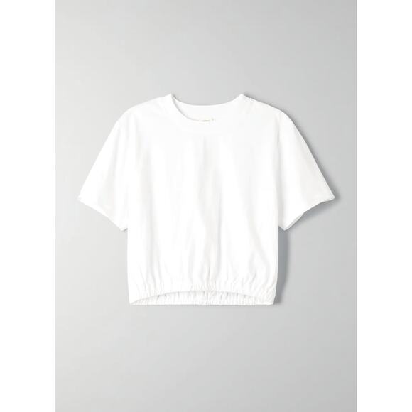 Aritzia Wilfred Piaf Elastic Gathered Crop Top - Gray/Green XS - Picture 4 of 12